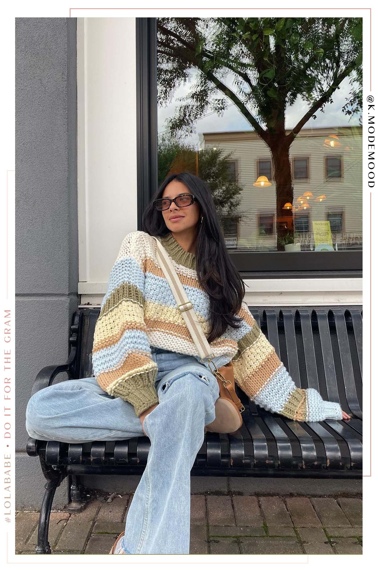 Miss Lola | Alissia Multi Long Sleeve Sweater | MISS LOLA