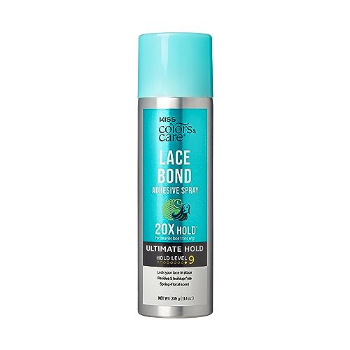 KISS Colors & Care Lace Bond Adhesive Spray Ultimate Hold 11.1 oz. - Adhesive for Lace Frontals, Sweat Proof, Water-Resistant, Fast Drying, Efficient Nozzle, Convenient, Super Secure for All Day | Amazon (US)