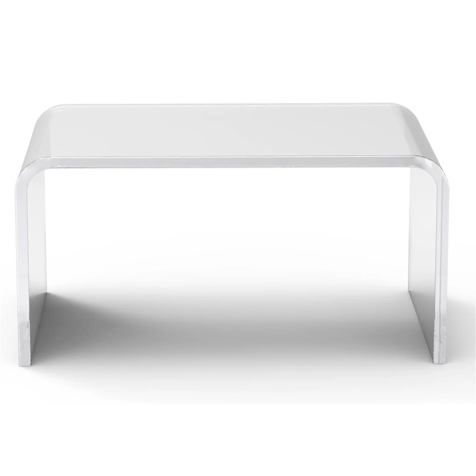 25.4" Acrylic Coffee Table – Modern Waterfall Design Side Table, Thick End Table For Living Roo... | Wayfair North America