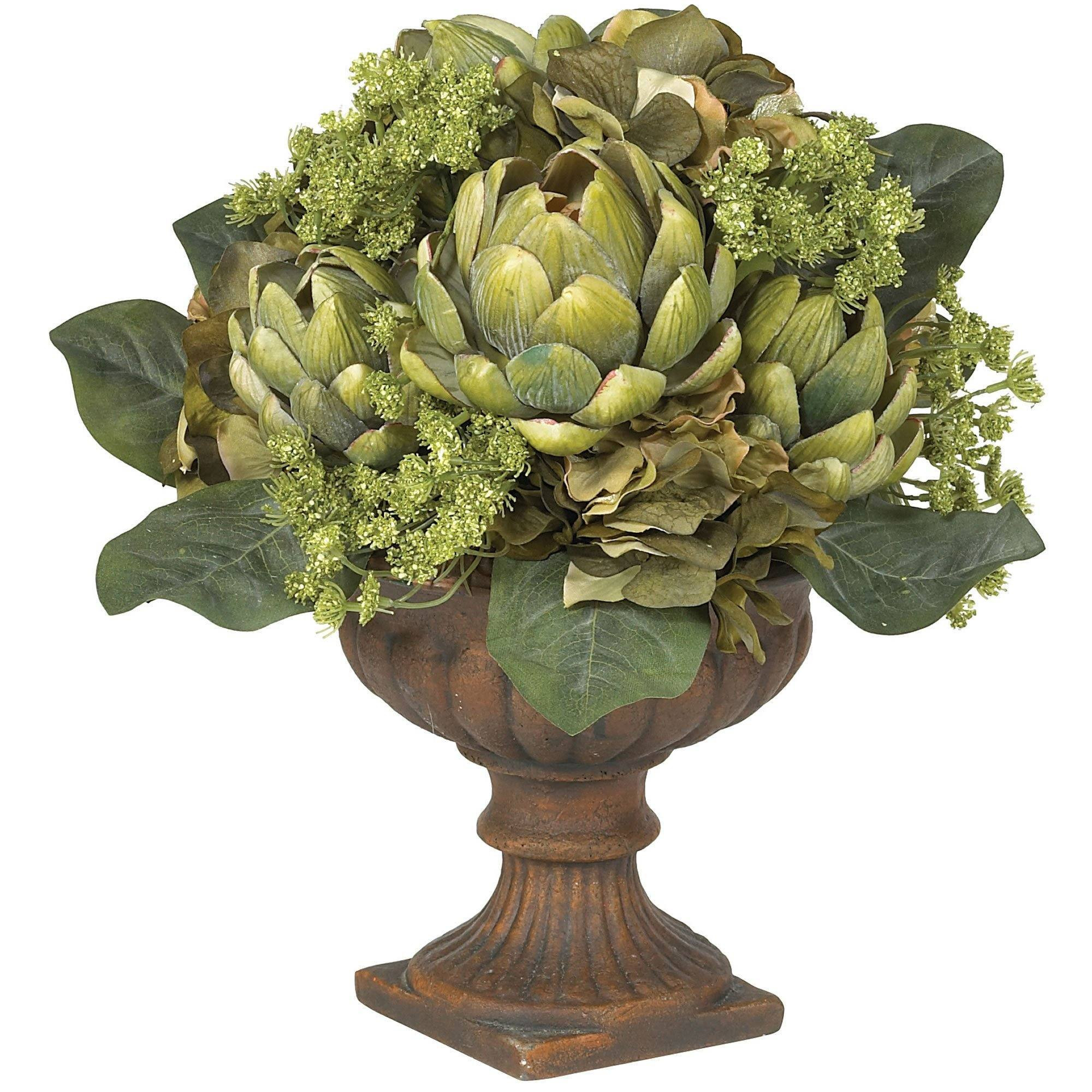 Artichoke Centerpiece Silk Flower Arrangement | Nearly Natural | Nearly Natural