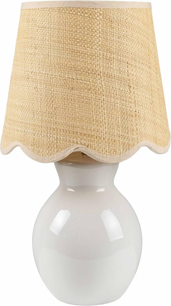 Salgareda Boho Ceramic and Jute Bedside Table Lamp for Bedroom Nightstand - End Side Table Lamp f... | Amazon (US)