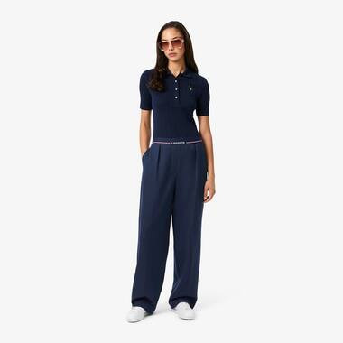 Lacoste Women's Oversized Wool Blend Pleated Pants - 32 | Lacoste (US)