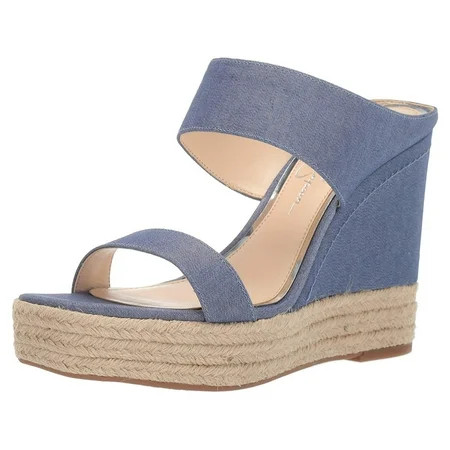 Jessica Simpson Women s Siera Leather Wedge Sandal Shoes | Walmart (US)