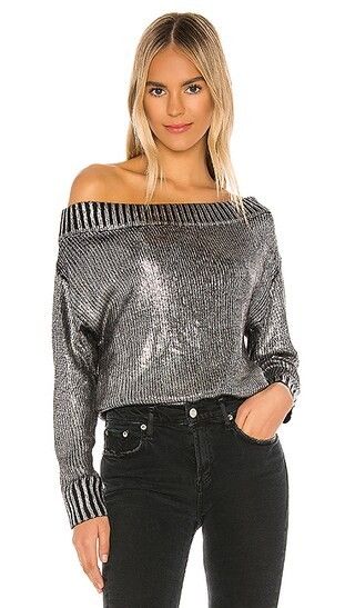 Marla Sweater in Metallic | Revolve Clothing (Global)