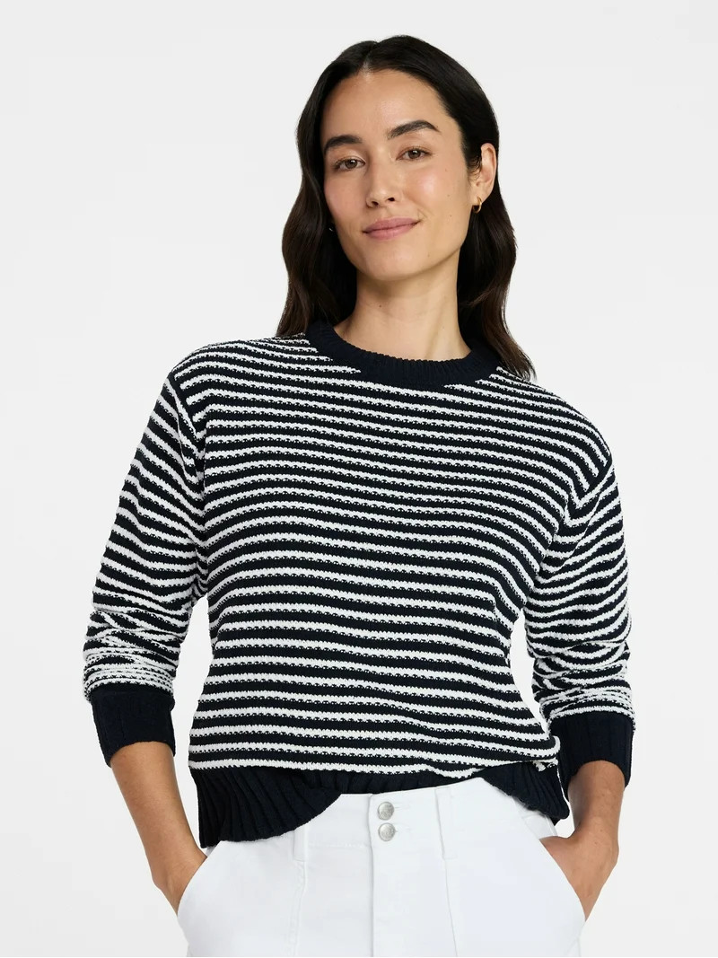 Time and Tru Women's and Women's Plus Long Sleeve Chenille Pullover, Sizes XS-4X | Walmart (US)