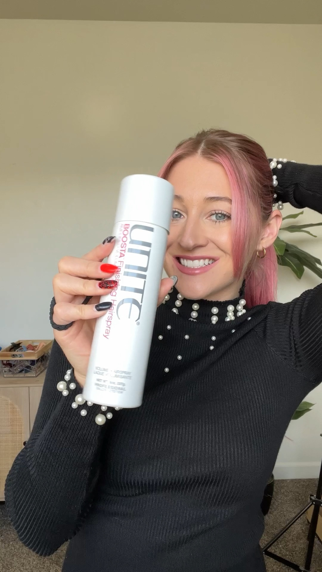 Been using Unite hairspray it’s almost gone! Linked a similar top! 