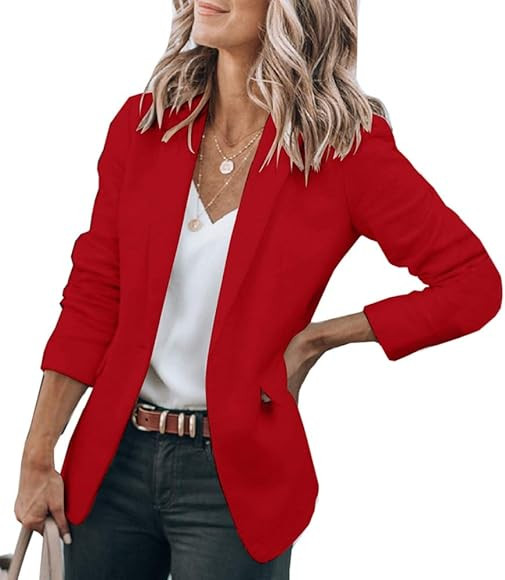 Cicy Bell Womens Casual Blazers Open Front Long Sleeve Work Office Jackets Blazer | Amazon (US)