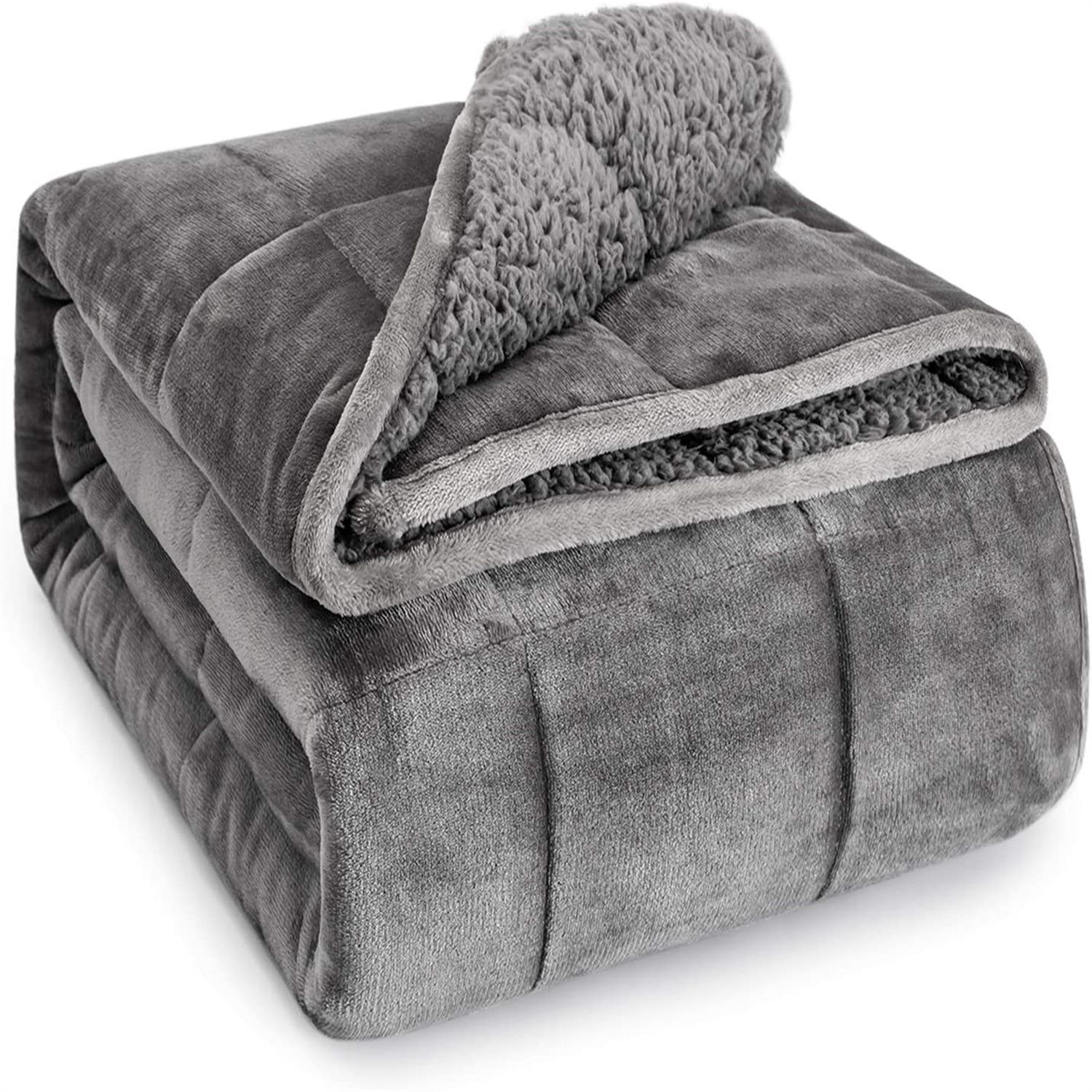 Sivio 15lbs Weighted Blanket for Adult, Twin Size Fuzzy Heavy Throw Blanket with Plush Flannel, 4... | Walmart (US)