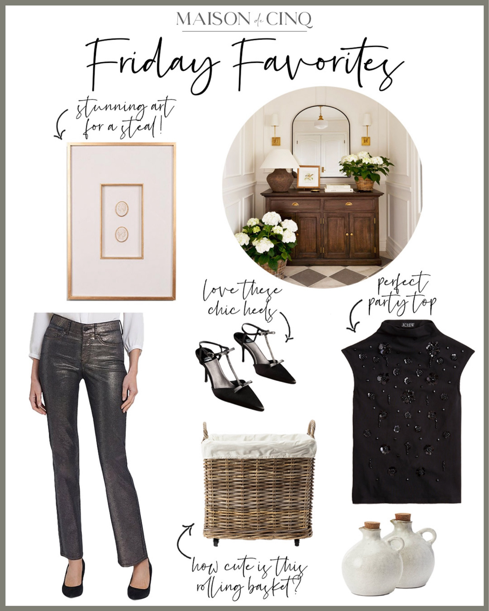 This week’s Friday Favorites is so good - and full of early Black Friday deals! Leather pants, party tops, and coated jeans plus faves from McGee, PB and more - and all on sale!

Home decor, holiday decor, party outfit, holiday outfit, heels, pumps, top, baskets, tabletop, Christmas decor 

#LTKCyberWeek #LTKHoliday #LTKHome