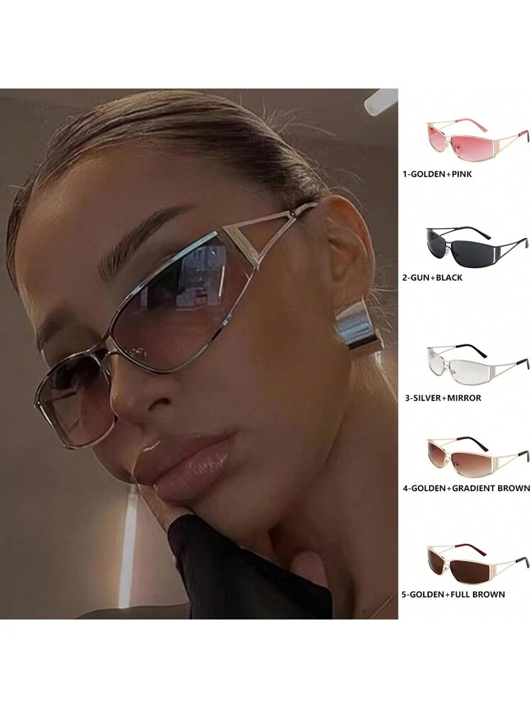 New Fashion Y2K Hollow Fashion Glasses For Men And Women Retro Personalized Glasses Elegant Beach... | SHEIN