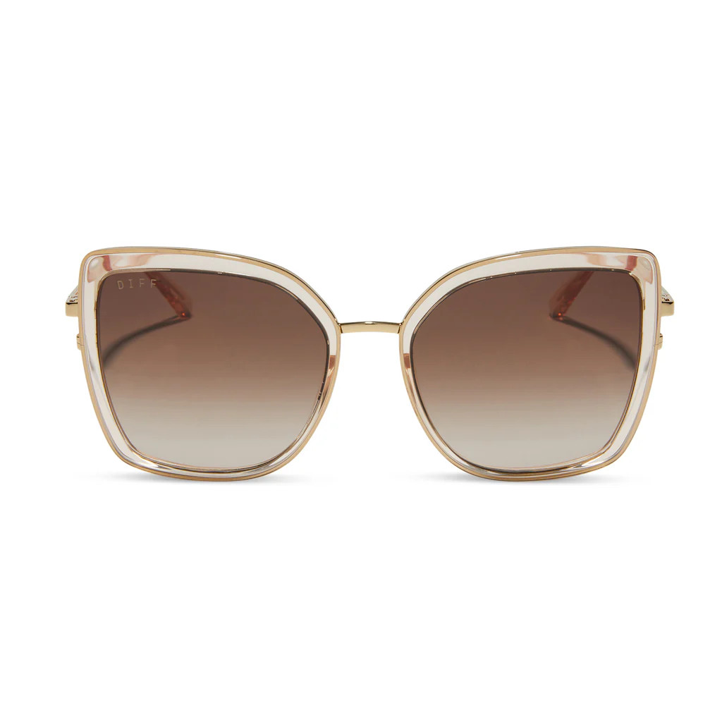 CLARISSE - ROSE CRYSTAL + BROWN GRADIENT SUNGLASSES | DIFF Eyewear