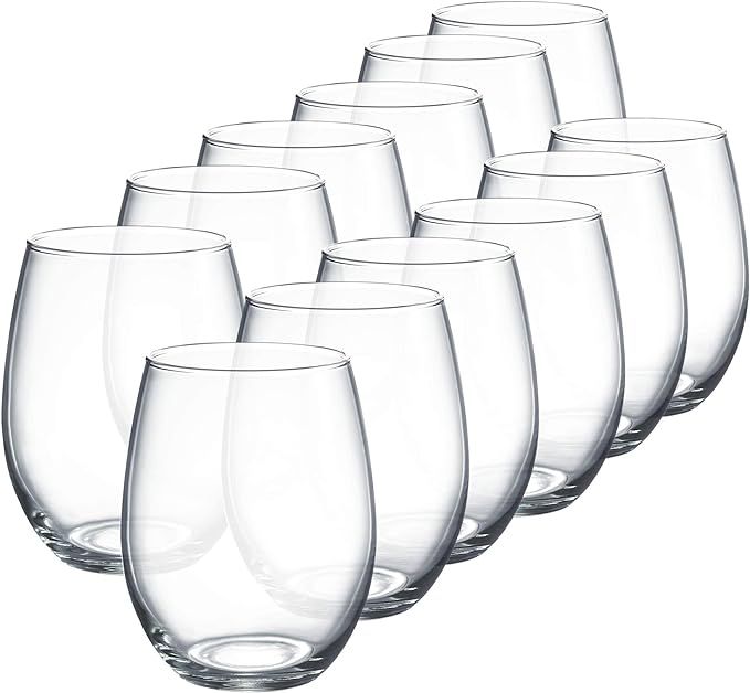 Luminarc Perfection Stemless Wine Glass (Set of 12), 15 oz, Clear - N0056 | Amazon (US)