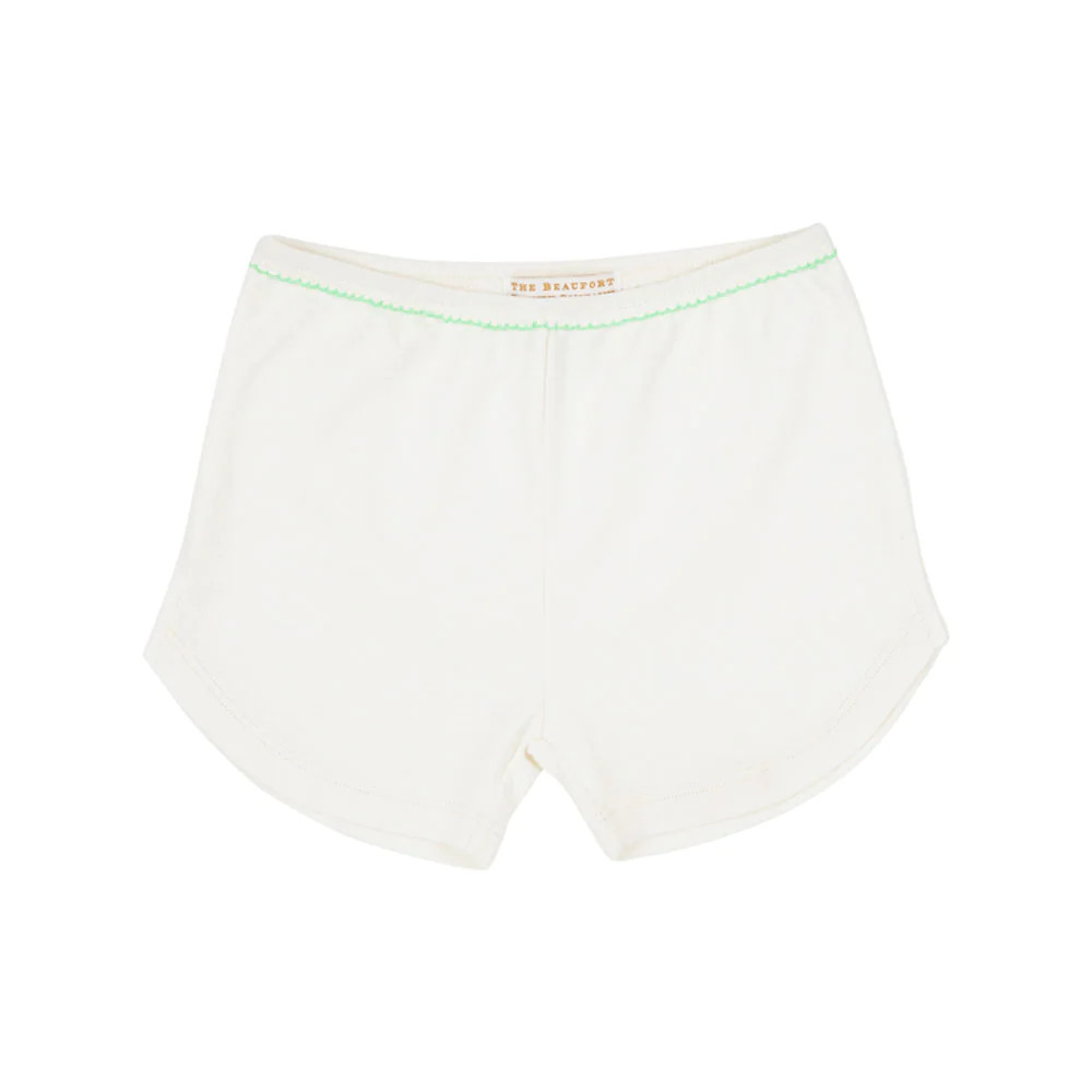 Itty Bitty Undershorts - Palmetto Pearl with Grace Bay Green Picot Trim | The Beaufort Bonnet Company