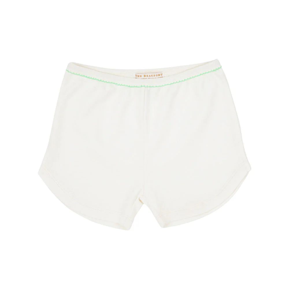 Itty Bitty Undershorts - Palmetto Pearl with Grace Bay Green Picot Trim | The Beaufort Bonnet Company