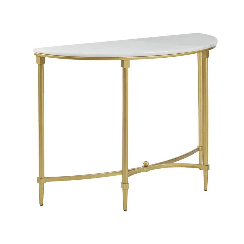 Bordeaux Gold Metal Marble Console Table | Wayfair North America