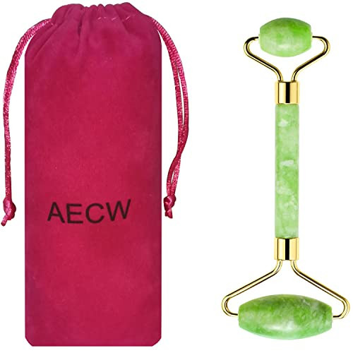 AECW Natural Jade Roller for Face Eyes Tool Jade Facial Roller Noiseless Facial Massage Roller | Amazon (US)