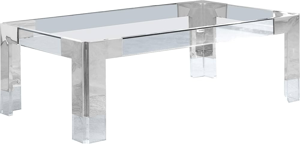 Meridian Furniture Casper Collection Modern | Contemporary Glass Top Coffee Table with Sturdy Sta... | Amazon (US)