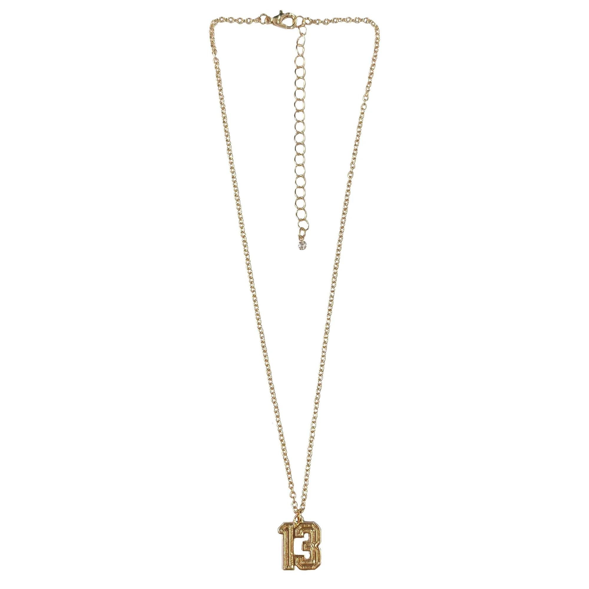 No Boundaries Essentials Varsity Number "13" Gold-Plated Necklace | Walmart (US)