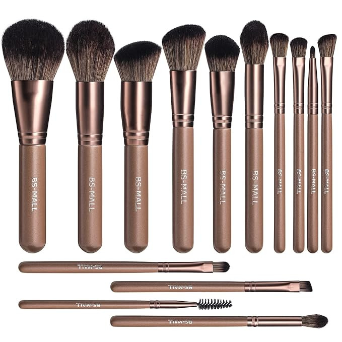 BS-MALL Makeup Brushes Premium Synthetic Foundation Powder Concealers Eye Shadows Makeup 14 Pcs B... | Amazon (US)