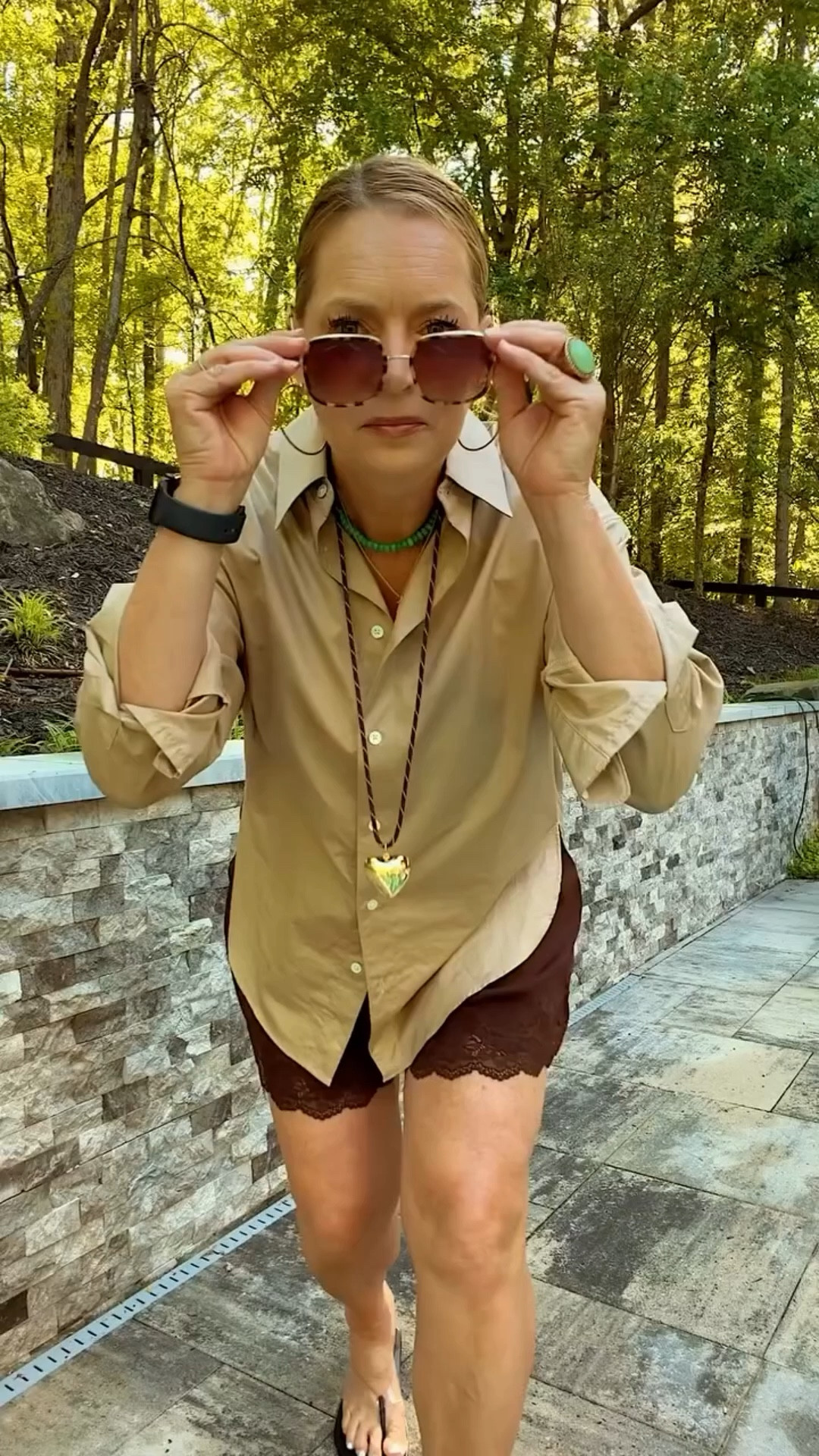 ☀️☀️☀️
Comment PIXIE below to receive a DM with the link to this post on my LTK ⬇ https://liketk.it/67Jln

spring in satin shorts | modern midlife cool | elevated everyday outfit | satin lace trim shorts styling | crisp white button down shirt | effortless chic spring look | casual luxury outfit ideas | polished relaxed style | feminine meets tailored | day to night spring outfit