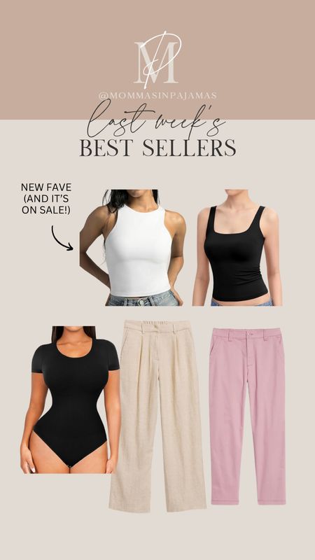 Last week’s best sellers! My new fave tank top— bigger bust friendly tank top with no bra! (size down one for more compression, stay TTS for regular compression); the perfect non-cropped, non-bodysuit tank top, shaping bodysuit, petite friendly linen blend wide leg pants from Old Navy, and petite approved chinos from Old Navy 


#LTKSeasonal #LTKfindsunder50 #LTKstyletip