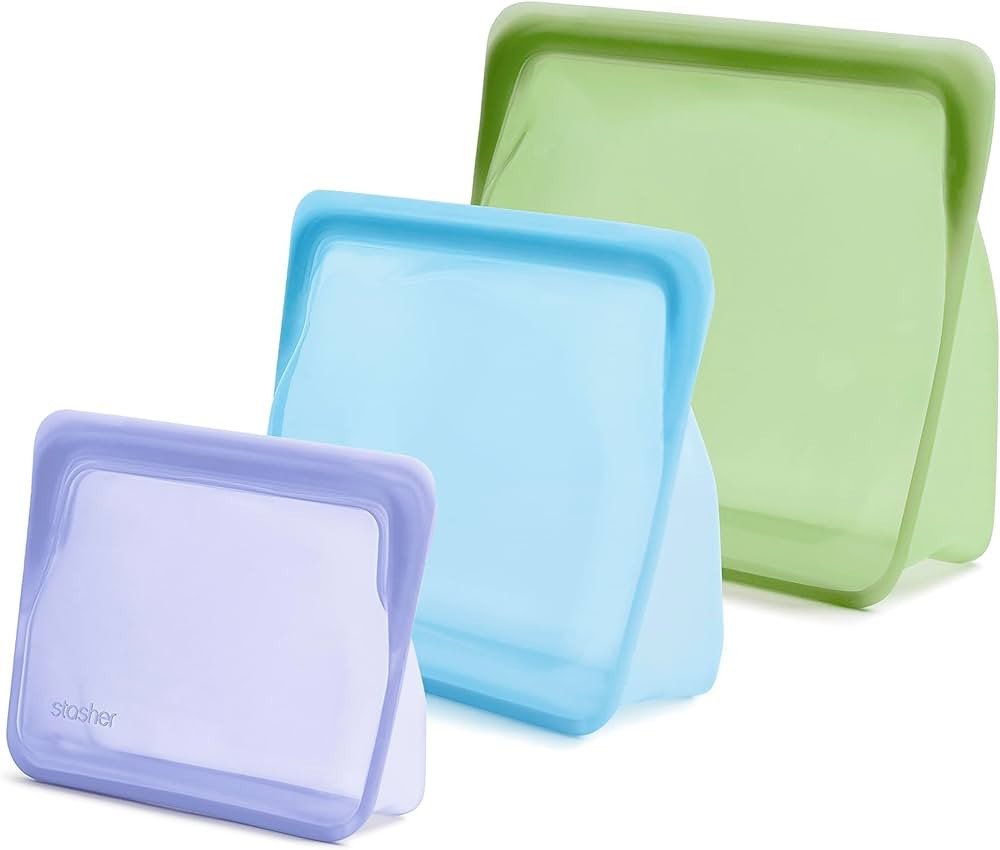 Stasher Reusable Silicone Storage Bag, Food Storage Container, Microwave and Dishwasher Safe, Lea... | Amazon (US)