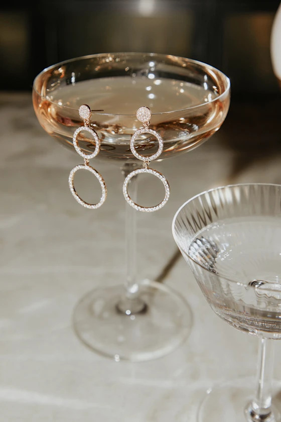 Glam Girl Gold Rhinestone Circle Earrings | Lulus (US)