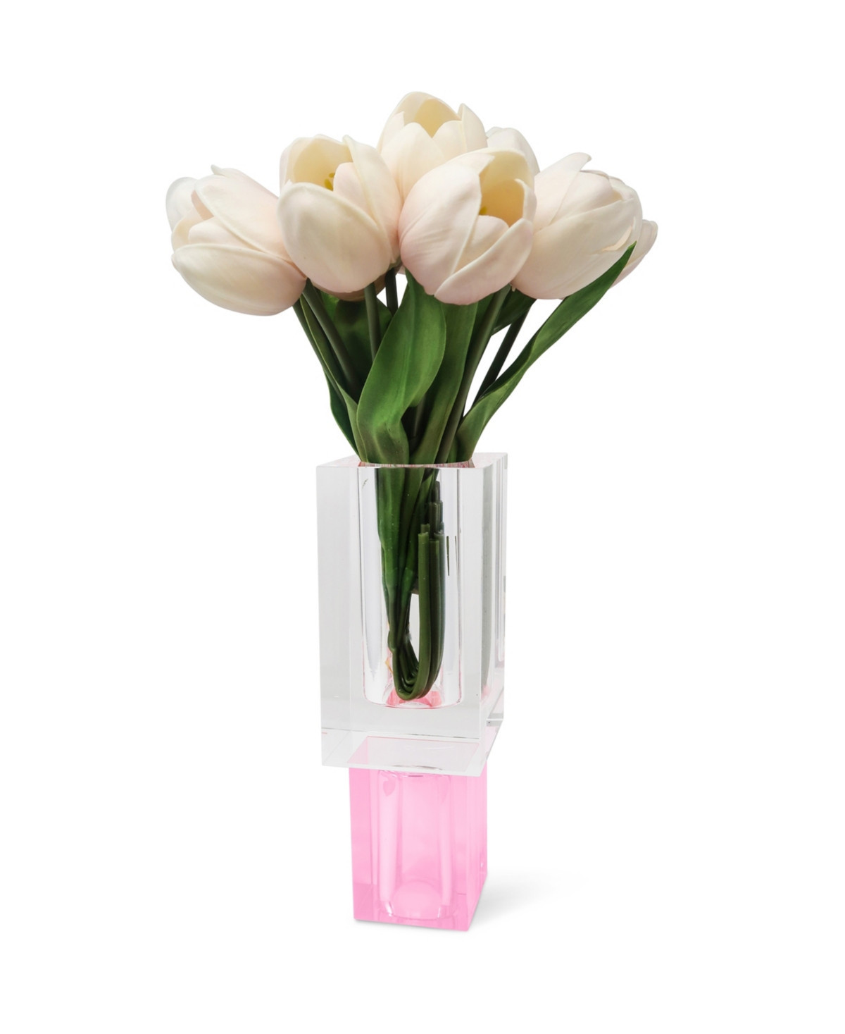Vivience Pink Based Crystal Vase - Pink | Macy's