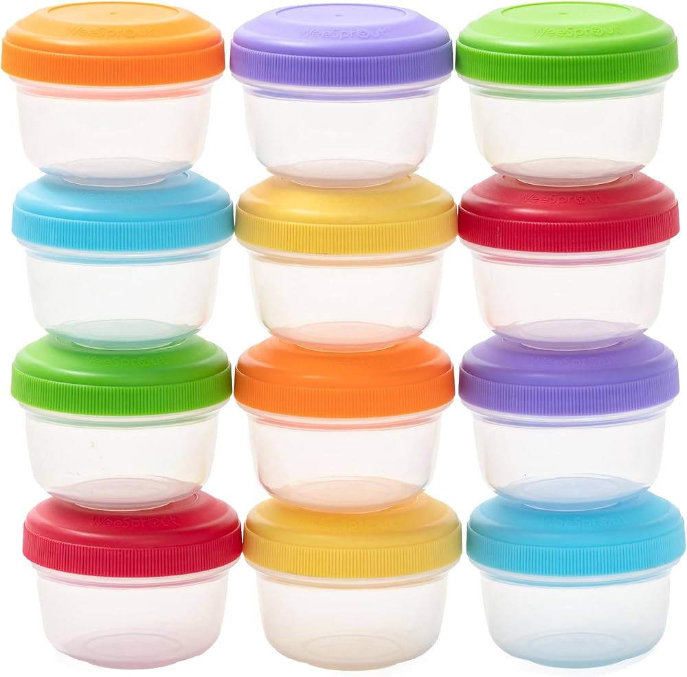 WeeSprout Baby Food Containers - Small 4 oz Containers with Lids, Leakproof & Airtight, Freezer S... | Amazon (US)