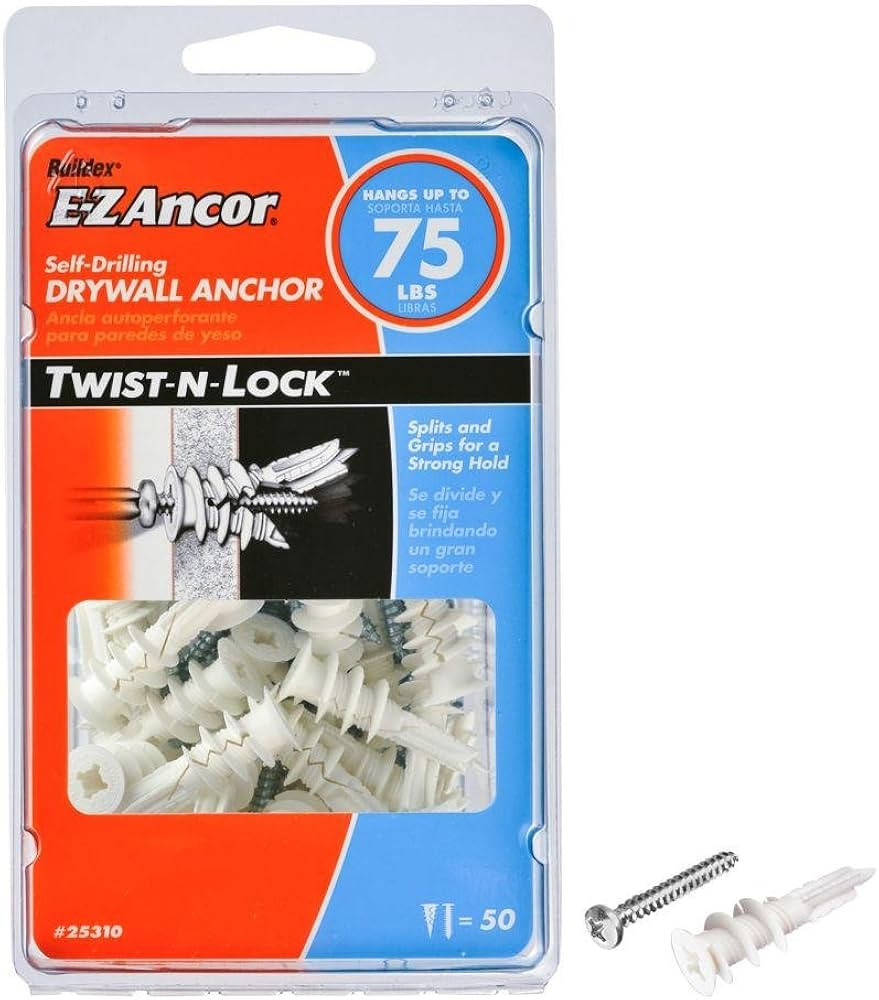 ITW Brands 25310 50 pack 75lb Drywall Anchor | Amazon (US)