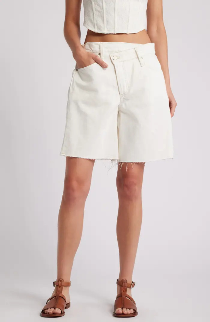 Boomerang Long Denim Shorts | Nordstrom