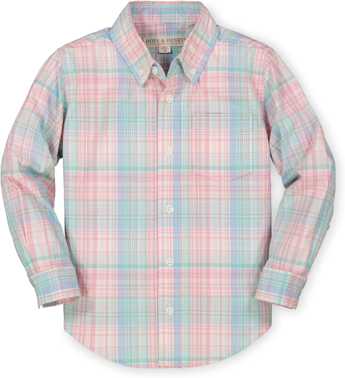 Hope & Henry Boys' Long Sleeve Stretch Poplin Button Down Shirt | Amazon (US)