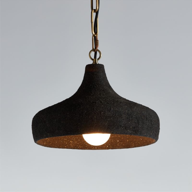 Corfu Small Black Ceramic Pendant Light + Reviews | Crate & Barrel | Crate & Barrel
