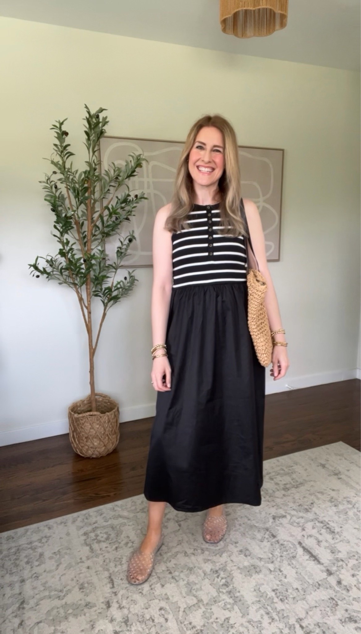 Walmart Henley midi dress, stretchy top and woven bottom. Fits tts, I’m in a small. #walmartfashiom

#LTKOver40