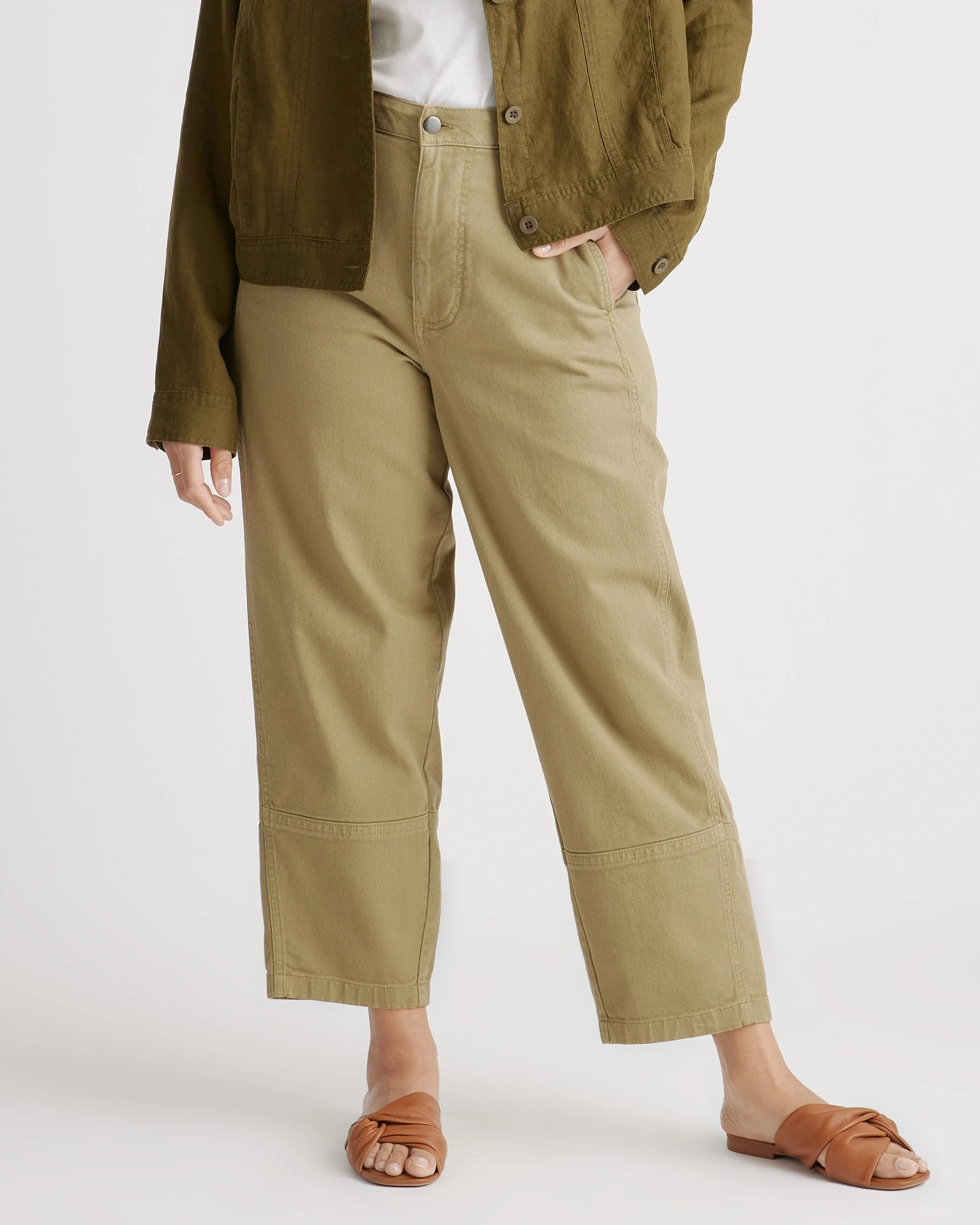 Organic Stretch Cotton Twill Barrel Pants | Quince