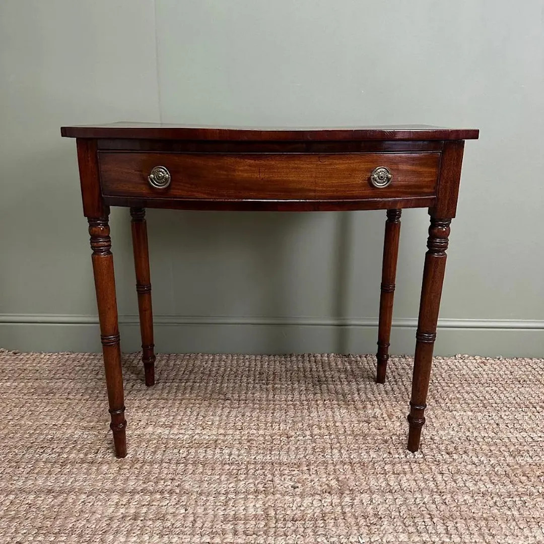 Antique Victorian Mahogany Writing Table, 19th Century Bow Front Desk, Elegant Side Table With Dr... | Etsy (US)