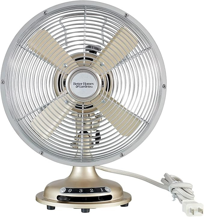 MUHU Better Homes & Gardens Retro Table Fan, Aqua Haze, 8-Inches (brushednickel) | Amazon (US)