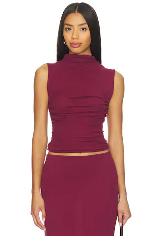Enza Costa Cashmere Sleeveless Twist Top in Barolo from Revolve.com | Revolve Clothing (Global)