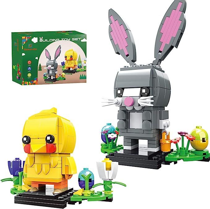 Sawaruita Easter Bunny and Chick Building Kit - Easter Toy Gift for Kids Age 6+, Easter Egg Fille... | Amazon (US)