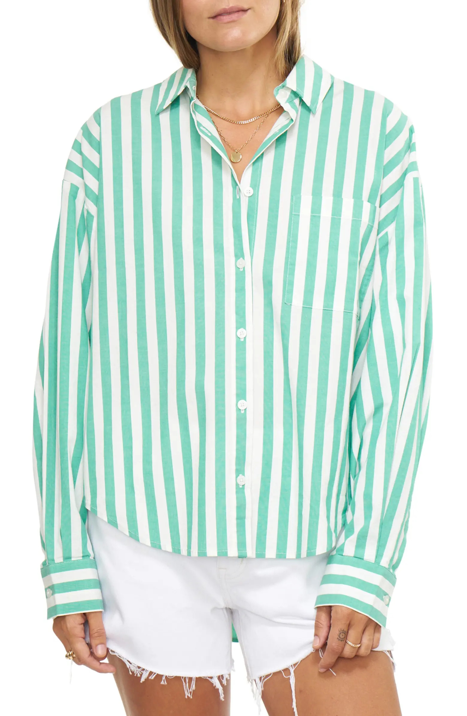 Sloane Oversize High-Low Button-Up Shirt | Nordstrom Rack
