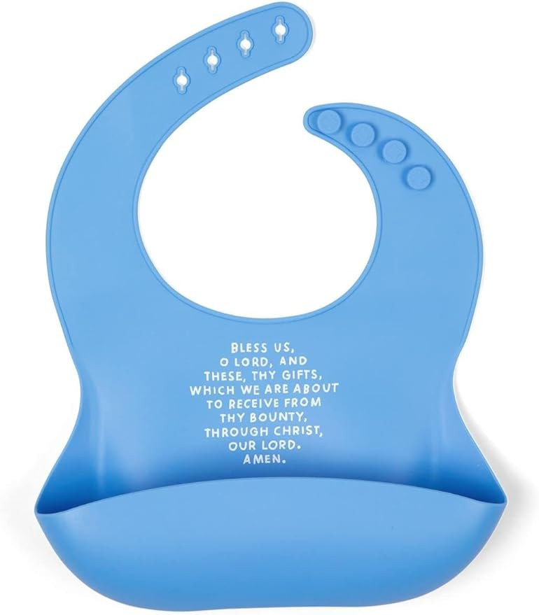 Be A Heart Adjustable Waterproof Bib, Silicone Feeding Bib, Catholic Meal Prayer Bib | Amazon (US)
