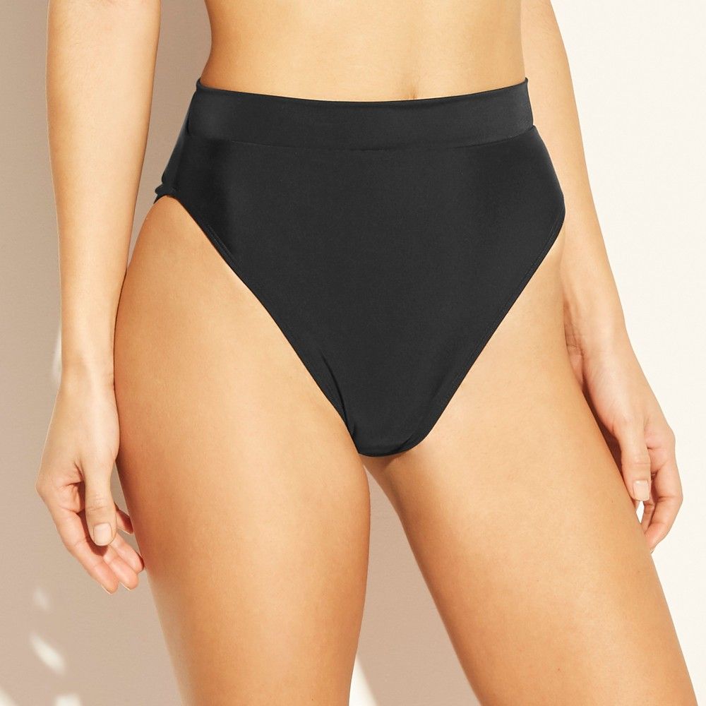 Women's High Leg High Waist Bikini Bottom - Xhilaration Black XL | Target