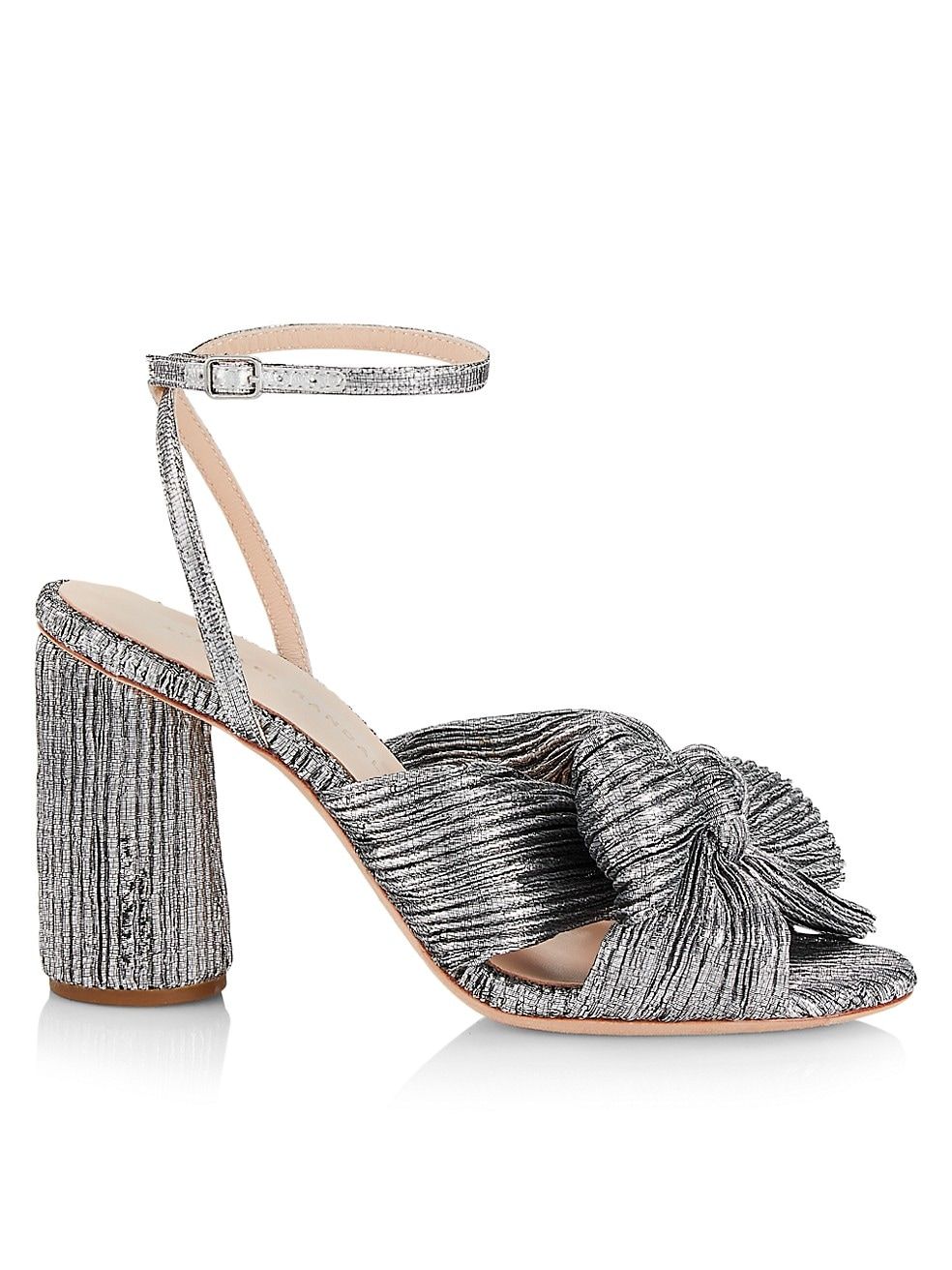 Loeffler Randall Camellia Pleated Knot Metallic Sandals | Saks Fifth Avenue
