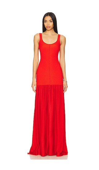 Kennedi Knit Dress in Metallic Geranium | Revolve Clothing (Global)