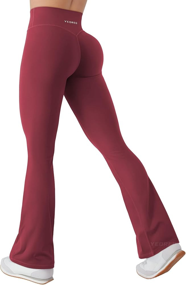 YEOREO Mini Flare Leggings for Women 28.5"/30.5"/32.5" Hidden Scrunch Workout High Waisted No Fro... | Amazon (US)