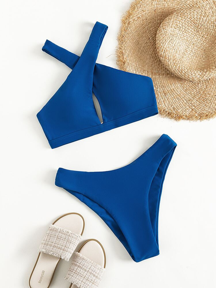 Cross Halter High Cut Bikini Swimsuit | SHEIN