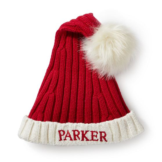 Ribbed Baby Floppy Knit Santa Hat | Mark and Graham