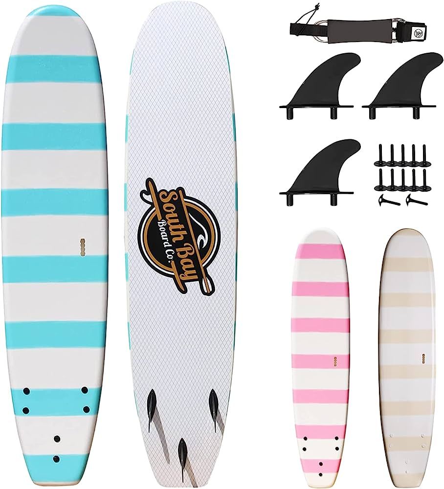South Bay Board Co. - Beginner Surfboards - 5' / 6' / 8' Sizes - Safe Foam Surf Boards for Kids &... | Amazon (US)