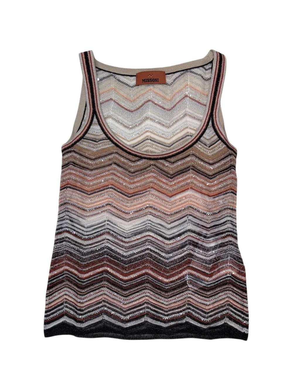 Missoni chevron-patterned top - Neutrals | Farfetch Global