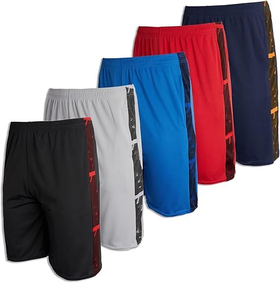 Real Essentials 5 Pack: Men's Mesh Athletic Performance Gym Shorts with Pockets (S-3X) | Amazon (US)